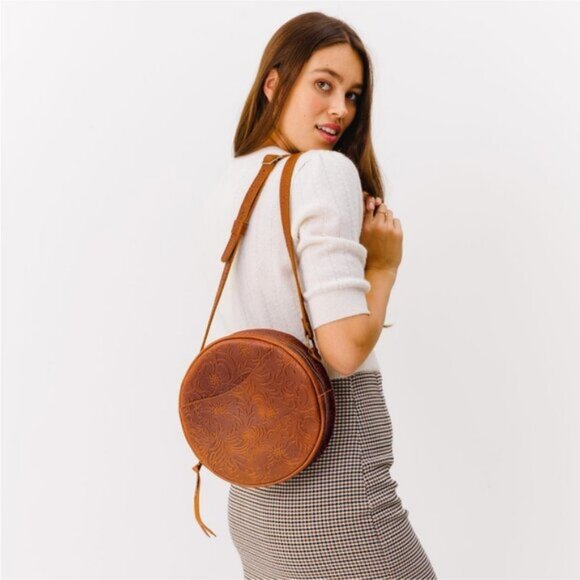 🆕Portland Leather Women Meadow Imported Goods Circle Handmade Crossbody Bag - Picture 6 of 11